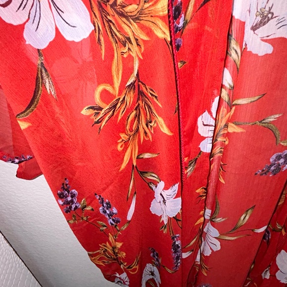 Band of Gypsies Red floral kimono xs/s - Picture 4 of 8